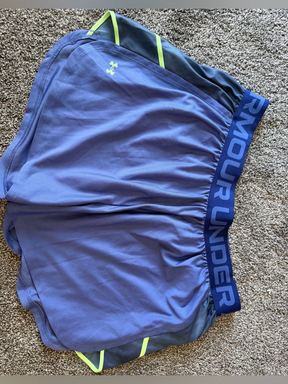 Under Armour Purple Athletic Shorts with Neon Accent